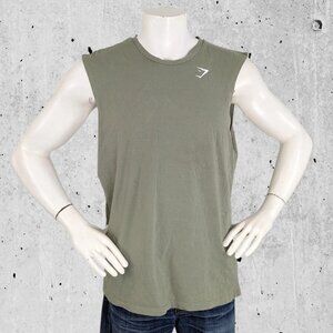 Gymshark Sleeveless T Shirt Size XXL Tee Moss / Military Green